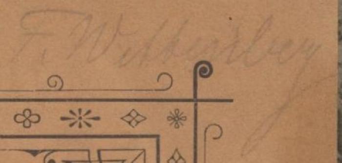 Cm 5513: Prignitzer Kamellen und Hunnenblömer (1896);J / 722 (Wittenberg, F.), Von Hand: Autogramm, Name; 'F Wittenberg'. 