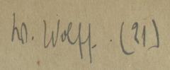 J / 1846 (Wolff, R.[?]), Von Hand: Autogramm, Nummer; 'Dr[?] Wolff (21)'. 