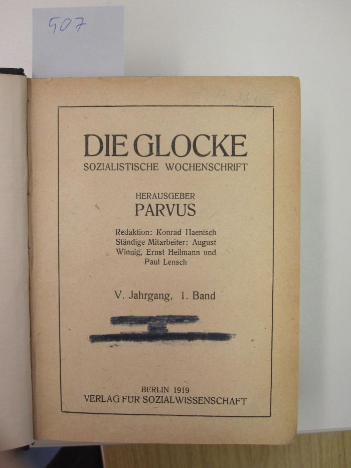 Die Glocke : Sozialistische Wochenschrift (1919)