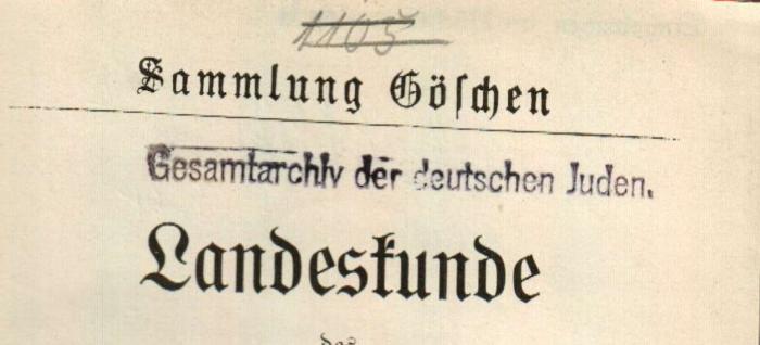 II 7807: Landeskunde des Großherzogtums Baden (1904);G50 / 291 (unbekannt), Von Hand: Nummer; '1105'. 