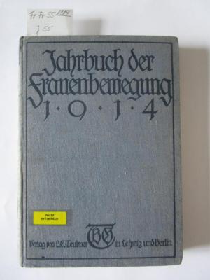 FrFr 55 1914: Jahrbuch der Frauenbewegung 1914 (1914)