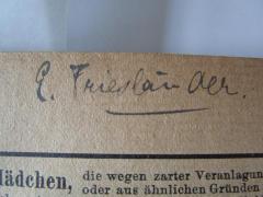 J / 55 (Friesländer, E.), Von Hand: Autogramm, Name; 'E. Friesländer.'. 