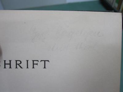 Ka 369: Festschrift zur 72. Versammlung Deutscher Naturforscher und Ärzte (1900);G46 / 247 (Kügelgen, Gerh.[?]), Von Hand: Autogramm, Name; 'Gerh. Kügelgen stud. theol.'. 