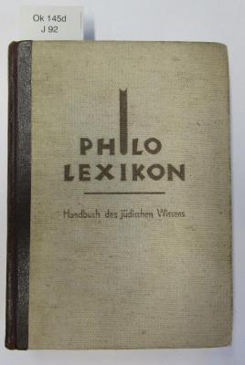 Ok 145 d: Philo-Lexikon : Handbuch des Jüdischen Wissens (1937)