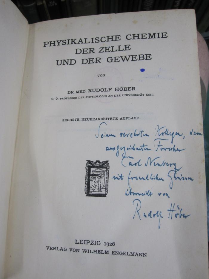 Kd 355 f: Physikalische Chemie der Zelle und der Gewebe (1926)