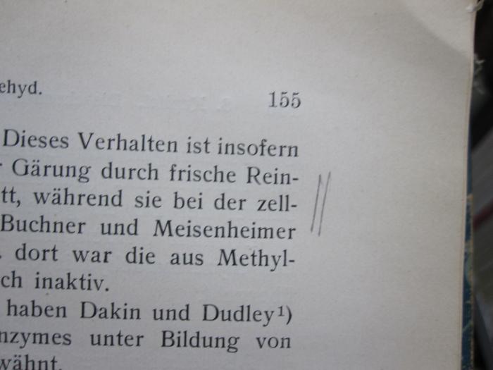 Kd 396: Chemie der Hefe und der alkoholischen Gärung (1915);G46 / 2420 (Neuberg, Carl), Von Hand: Annotation. 