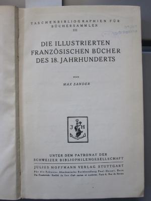 Od 4 3: Die illustrierten französischen Bücher des 18. Jahrhunderts