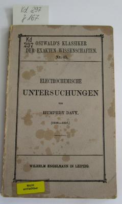 Kd 297: Electrochemische Untersuchungen (1893)