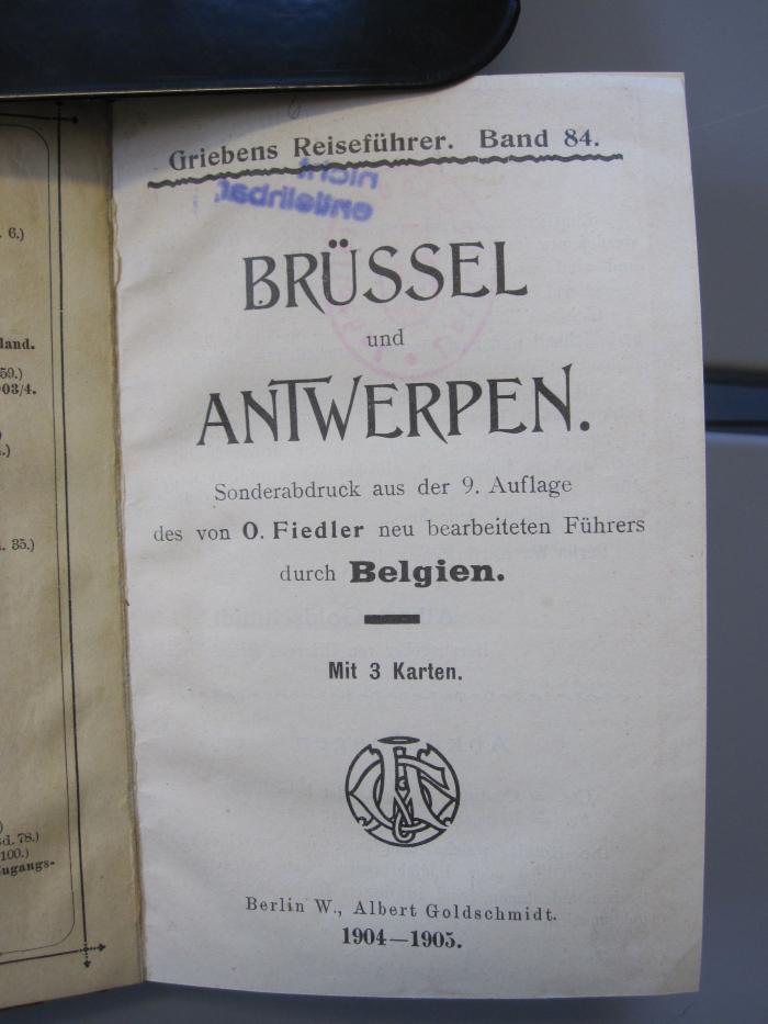 II 9035 1904/05: Brüssel und Antwerpen (1904-1905)