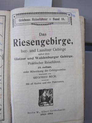 II 7604: Das Riesengebirge,Iser- und die Lausitzer Gebirge nebst dem Glatzer und Waldenburger Gebirge