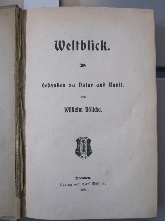 Ka 289: Weltblick. Gedanken zu Natur und Kunst (1904)