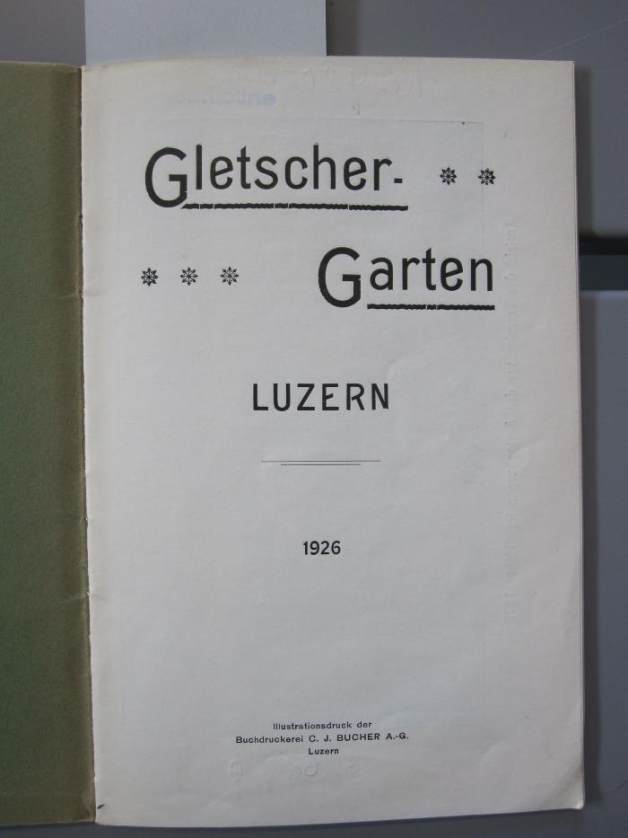 Ke 480: Gletscher-Garten Luzern. - 1926 (1926)