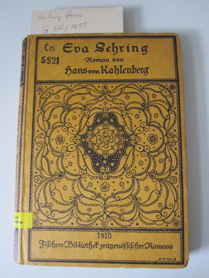 Cm 5921: Eva Sehring : Roman ([1910])