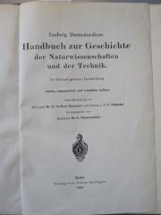 X 16 b: Handbuch zur Geschichte der Naturwissenschaften und der Technik (1908)
