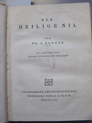 Bm 119: Der heilige Nil (1924)