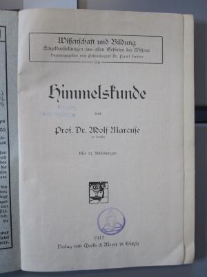Kb 166: Himmelskunde (1912)