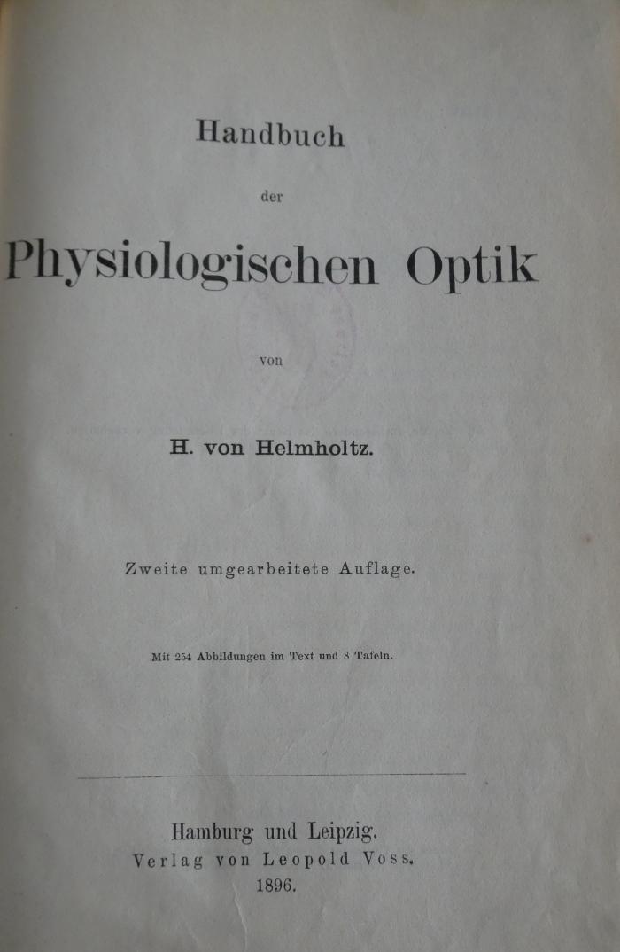 X 1434 b: Handbuch der physiologischen Optik (1896)