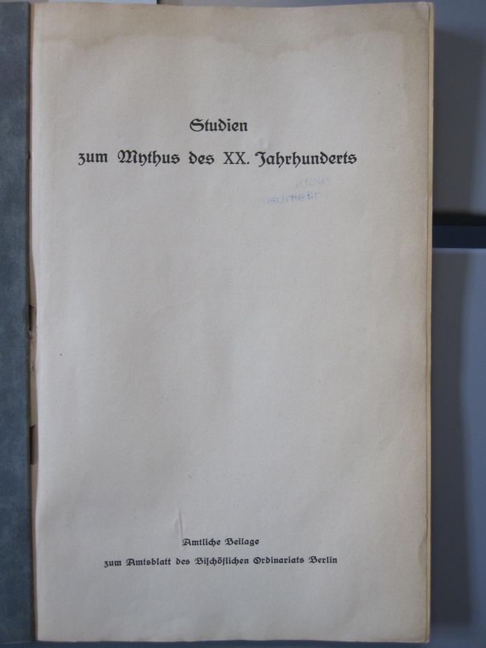 Ug 317 1-3: Amtsblatt des Bischöflichen Ordinariats Berlin (1934)