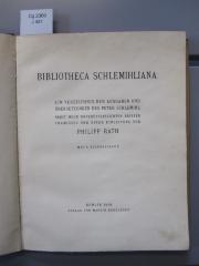 Cg 2360: Bibliotheca Schlemihliana: ein Verzeichnis der Ausgaben und Übersetzungen des Peter Schlemihl (1919)