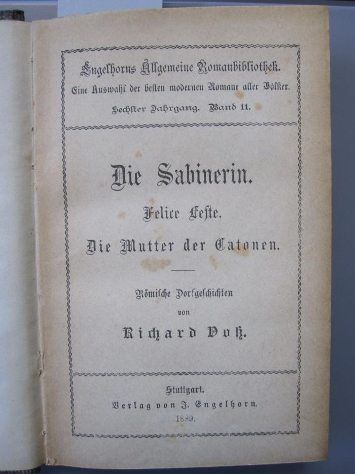 Cm 5417: Römische Dorfgeschichten: enth. Die Sabinerin... (1889)
