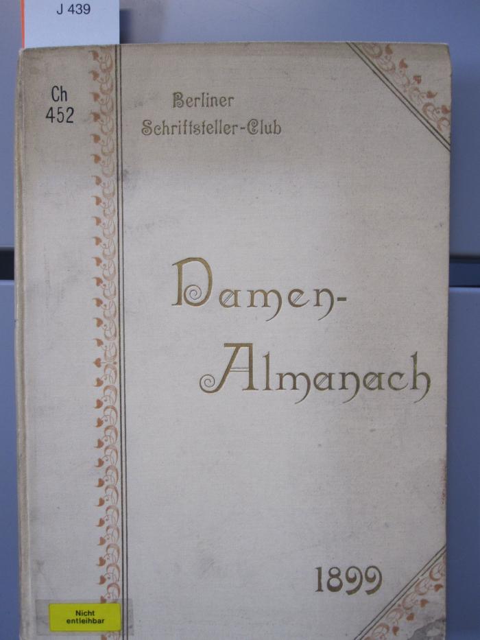 Ch 452 1899: Damen-Almanach 1899 ([1898])