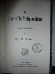 F 235 33: Die Israelitische Religionslehre (1892)