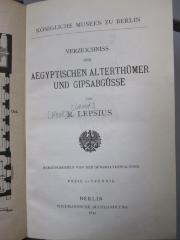 Dc 365: Verzeichniss der aegyptischen Alterthümer und Gipsabgüsse (1879)