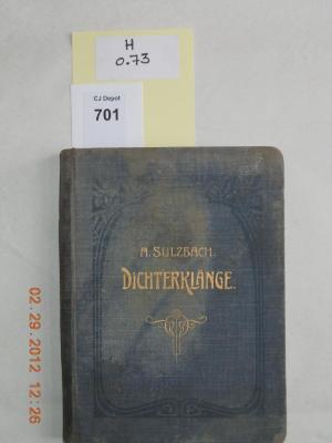 H 0 73: Dichterklänge. Aus Spaniens besseren Tagen. (1903)