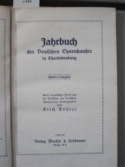 Dr 44 1921/22: Jahrbuch des deutschen Opernhauses in Charlottenburg (1921/22)