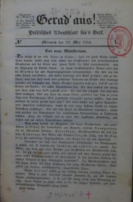Fb 756 1848: Gerad' aus! Politisches Abendblatt für's Volk (1848)