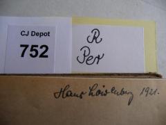 - (Löwenberg, Hans), Von Hand: Autogramm, Name, Datum, Besitzwechsel; 'Hans Löwenberg 1921. Von Großmama'. 