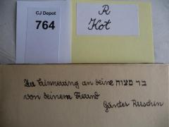 - (Ruschin, Günther), Von Hand: Widmung; 'Zur Erinnerung an deine בר מצוה [bar mizva] von deinem Freund Günter Ruschin'. 