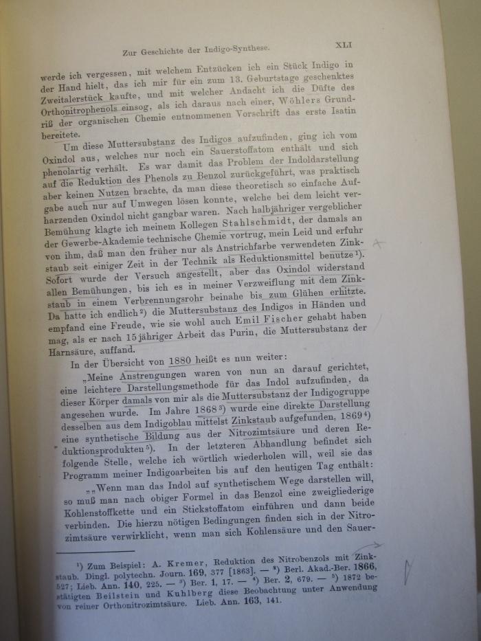 Kd 344 1: [Adolf von Baeyer's] Gesammelte Werke : Herausgegeben zur Feier des siebzigsten Geburtstages des Autors von seinen Schülern und Freunden (1905);G45II / 2533 (Neuberg, Carl), Von Hand: Annotation. 