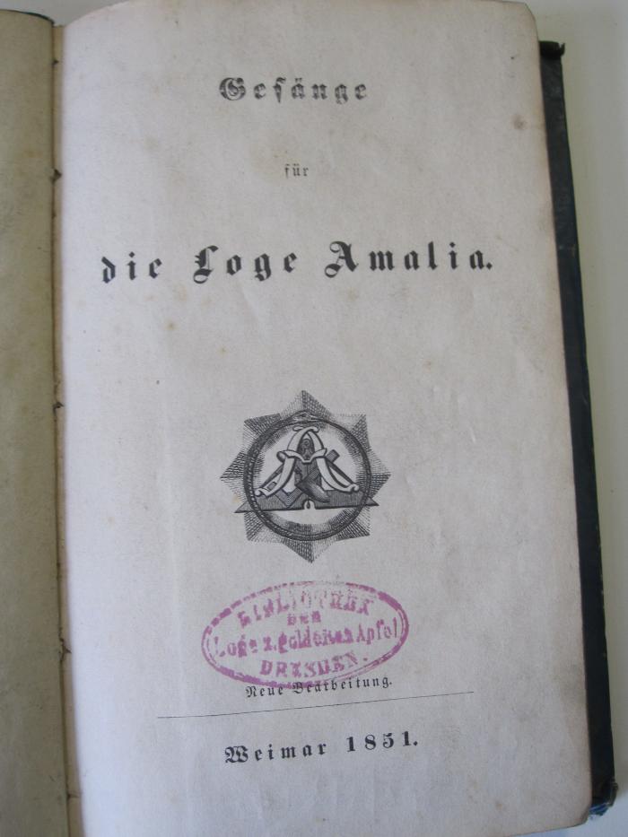 Fc 739: Gesänge für die Loge Amalia (1851)