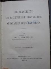 Kd 395: Die Zersetzung stickstoffreier organischer Substanzen durch Bakterien (1902)