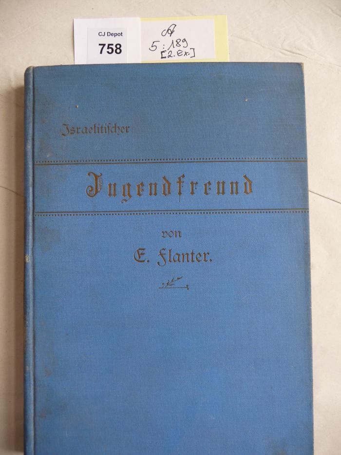A 5 189 2.Ex.: Israelitischer Jugendfreund. (1899)