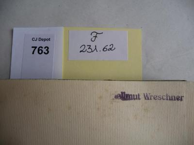 - (Wreschner, Hellmut), Stempel: Name; '[H]ellmut Wreschner'. 