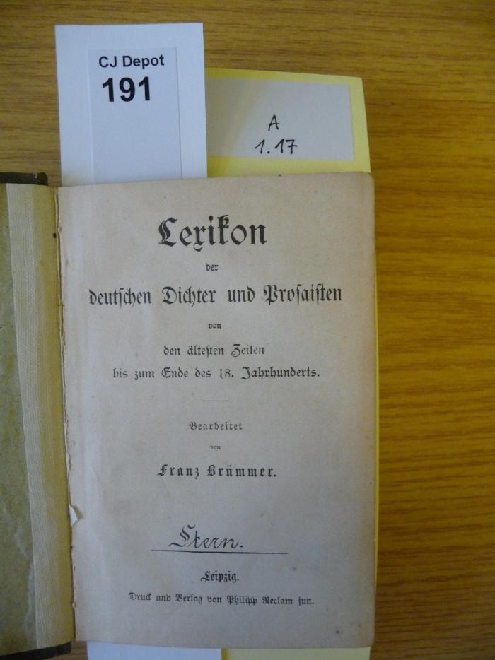 - (Stern, [?]), Von Hand: Autogramm; 'Stern'. 