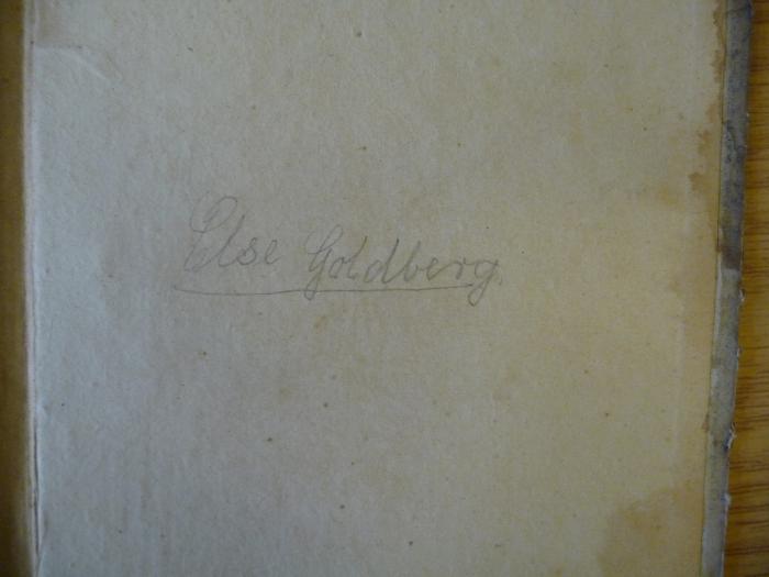 - (Goldberg, Else), Von Hand: Autogramm; 'Else Goldberg'. 