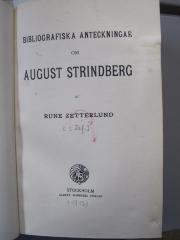Cr 603: Bibliografiska anteckningar om August Strindberg (1913)