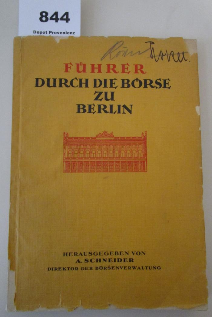  Führer durch die Börse zu Berlin (1926)