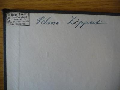 - (Zippert, Selma), Von Hand: Autogramm; 'Selma Zippert'. 