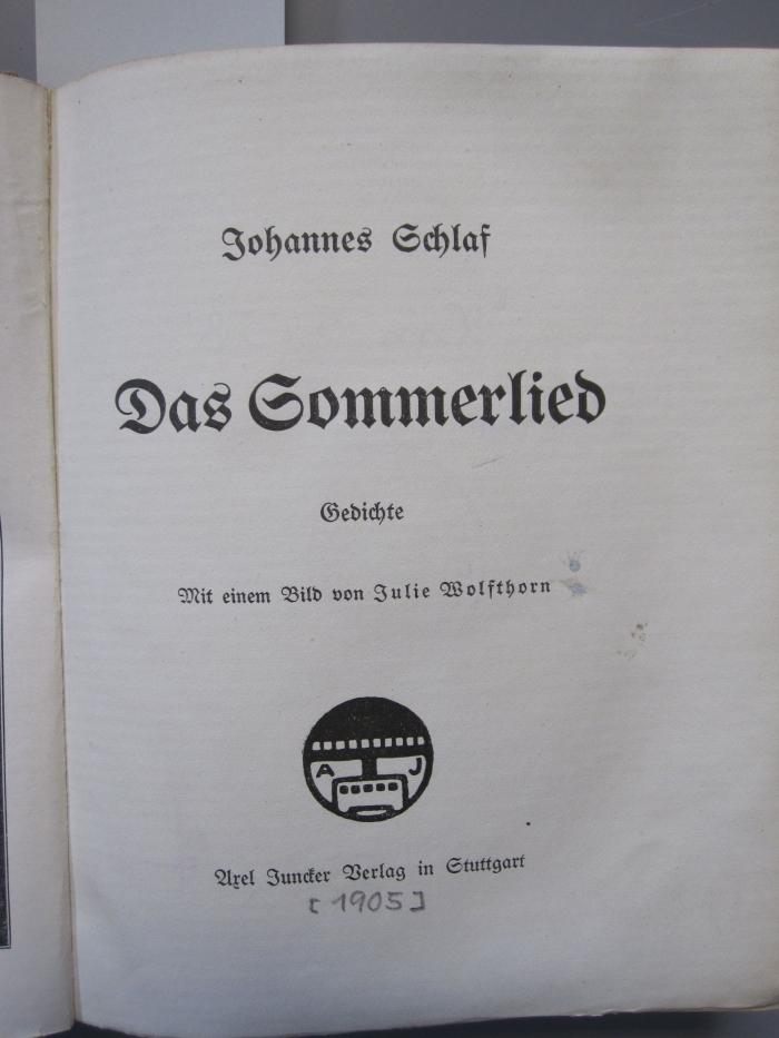 Cm 5458: Das Sommerlied: Gedichte ([1905])