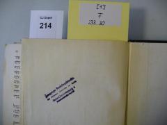 - (Synagoge Pestalozzistraße der Jüdischen Gemeinde zu Berlin), Stempel: -; 'Synagoge Pestalozzistraße
der Jüdischen Gemeinde zu Berlin
Berlin-Charlottenburg 4
Pestalozzistraße 14/15'. 