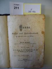 F 233 102: Hanna : Gebet- und Andachtsbuch für israelitische Frauen und Mädchen. Mit Beiträgen von A. Geiger, M. Güdemann, M. Joël u. M. A. Levy (1890)