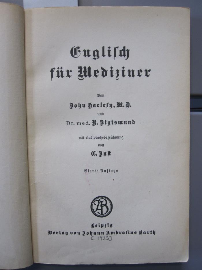 Sf 282 d: Englisch für Mediziner ([1923])