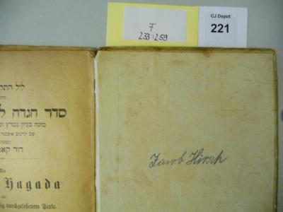 - (Hirsch, Jacob), Von Hand: Autogramm; 'Jacob Hirsch'. 