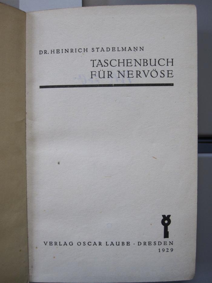 Kk 760: Taschenbuch für Nervöse (1929)