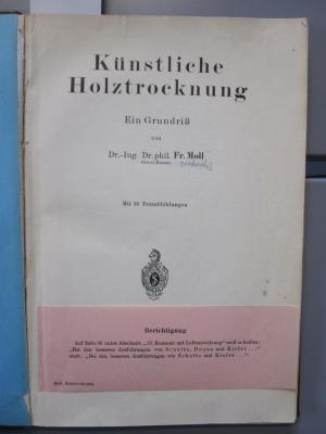 Tr 483: Künstliche Holztrocknung : ein Grudriß (1930)