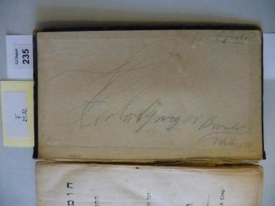 - (Greger, Herbert), Von Hand: Autogramm; 'Eigentum
Herbert Greger Bromberg
Wallstr. 19'. 